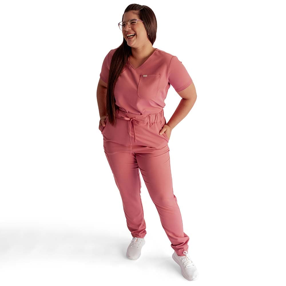 Full view, Vintage Pink scrub pants